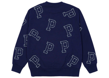 Palace Multi P Flatlock Crew Blue