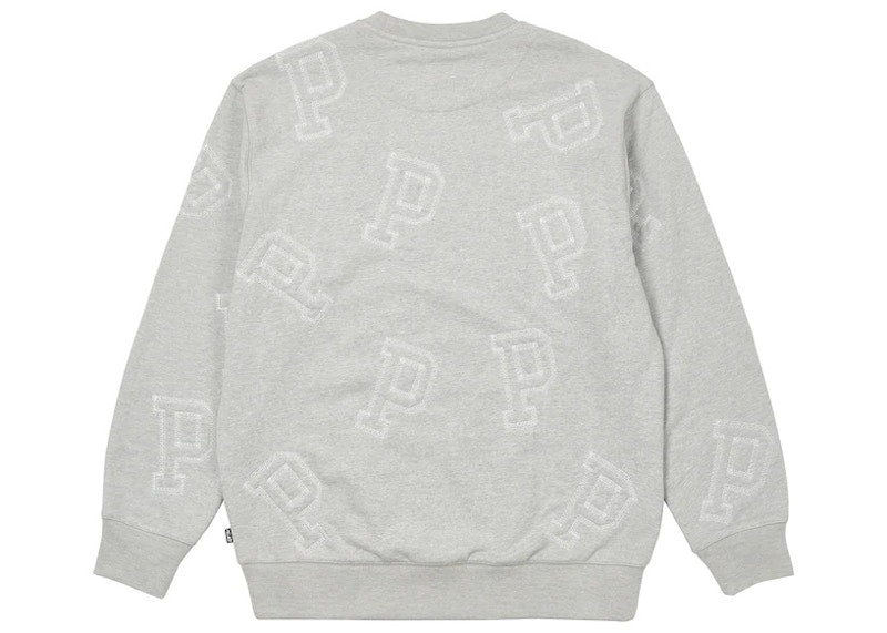 Palace Multi P Flatlock Crew Grey Marl