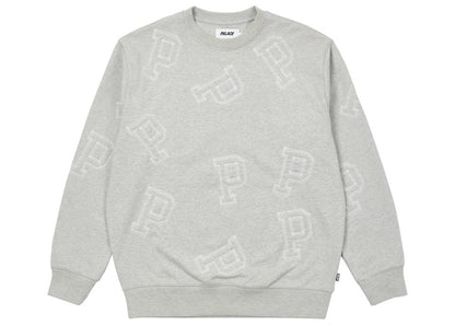 Palace Multi P Flatlock Crew Grey Marl