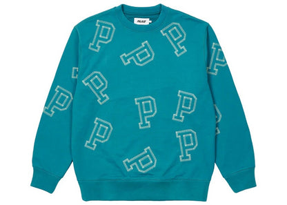 Palace Multi P Flatlock Crew Teal