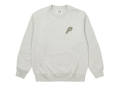 Palace P-3 Chenille Crew Grey Marl