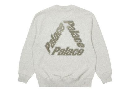 Palace P-3 Chenille Crew Grey Marl