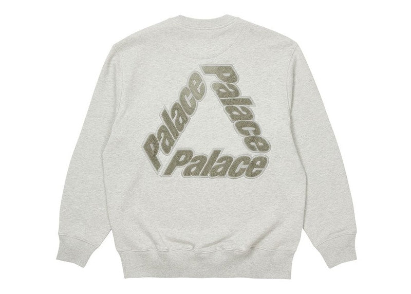 Palace P-3 Chenille Crew Grey Marl
