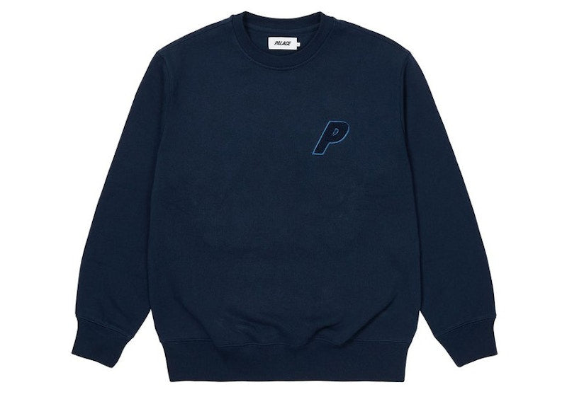Palace P-3 Chenille Crew Navy
