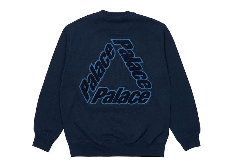 Palace P-3 Chenille Crew Navy