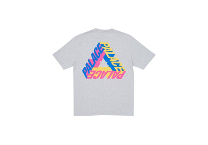 Palace P-3D T-Shirt (Summer 2017) Grey Marl/Blue/Yellow/Pink