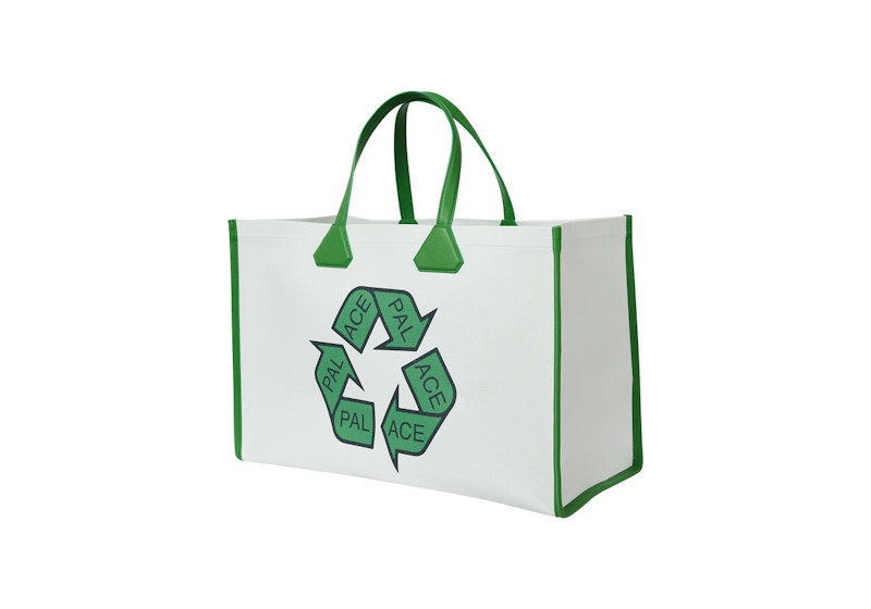 Palace P-Cycle Leather Tote Bag White
