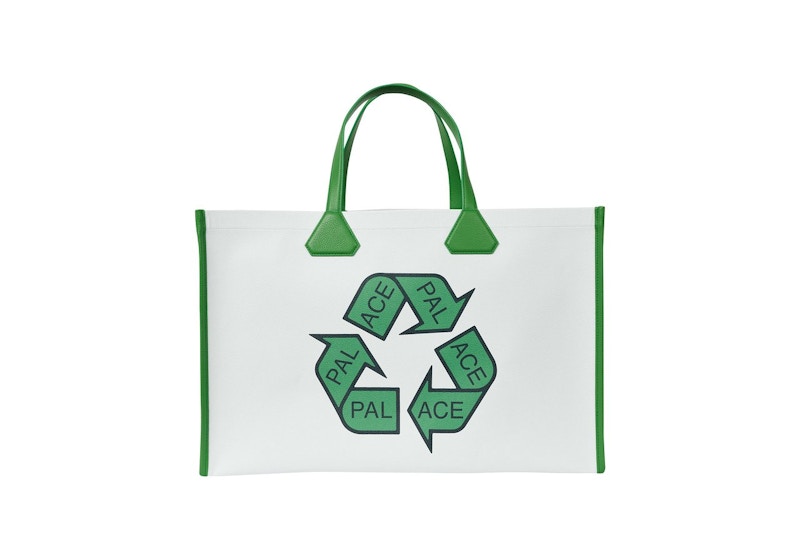 Palace P-Cycle Leather Tote Bag White