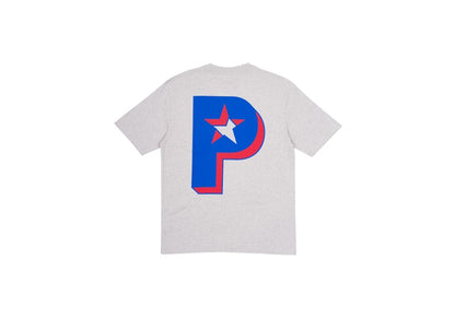 Palace P Star T-shirt Grey Marl/Blue/Red