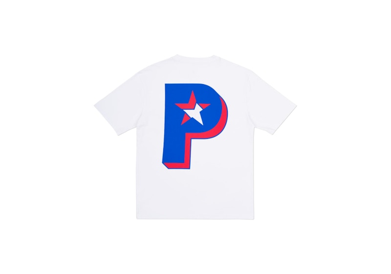 Palace P Star T-shirt White/Blue/Red