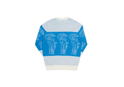 Palace P Statue Knit White/Blue