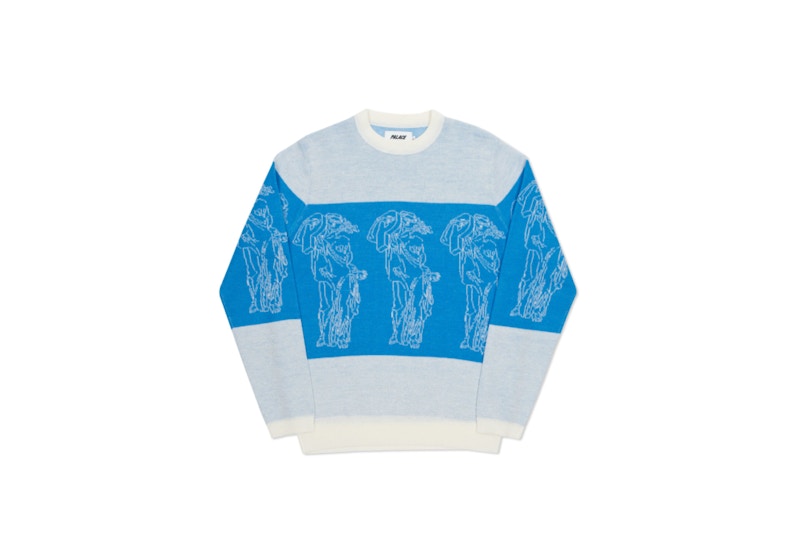 Palace P Statue Knit White/Blue