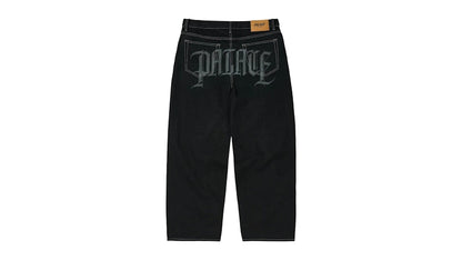 Palace P90 Baggy Script Jean Black Stone Wash