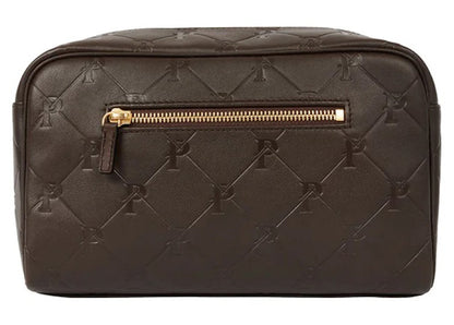 Palace PAL-M-Gram Leather Washbag Brown