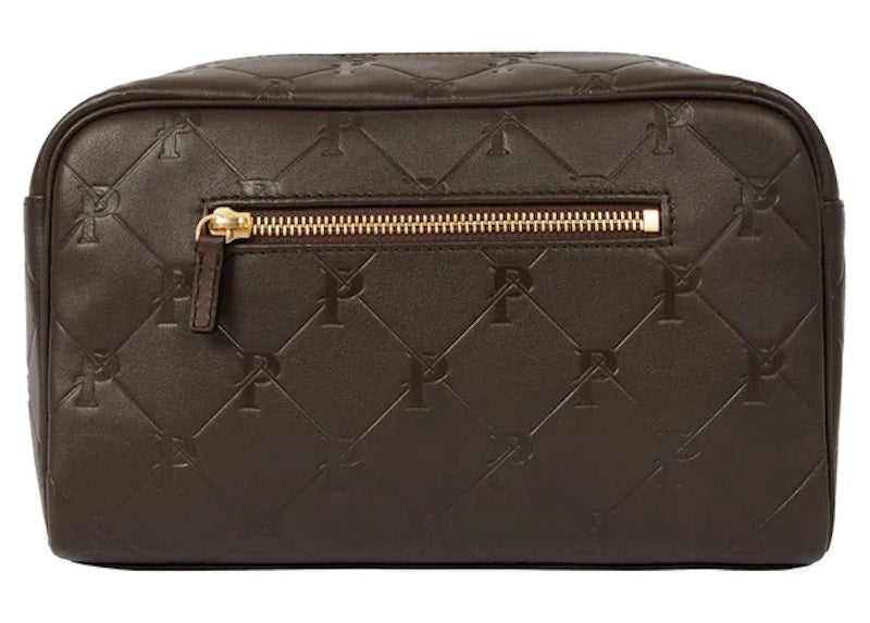 Palace PAL-M-Gram Leather Washbag Brown
