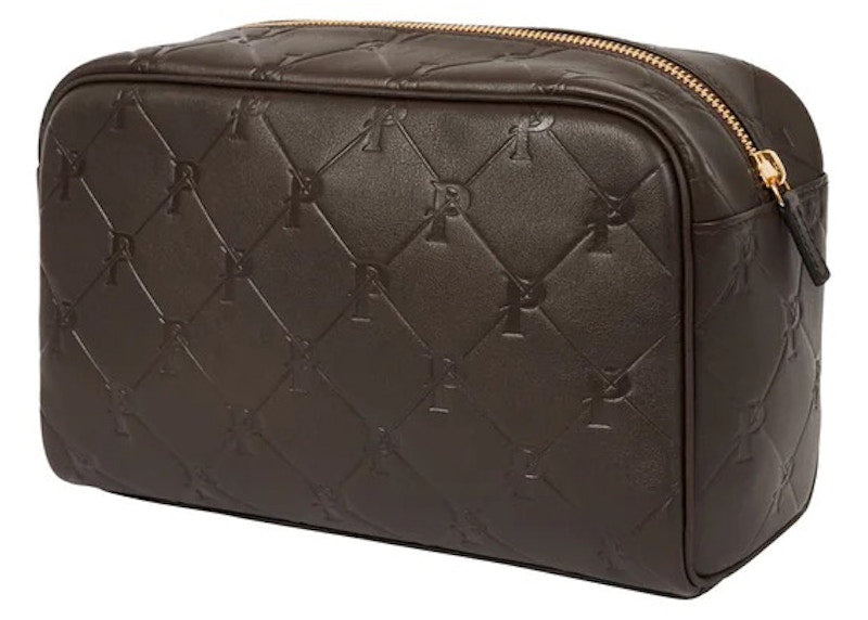 Palace PAL-M-Gram Leather Washbag Brown