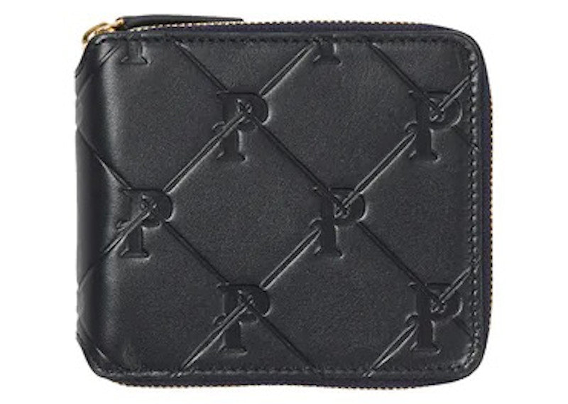 Palace PAL-M-Gram Leather Zip Wallet Midnight Blue