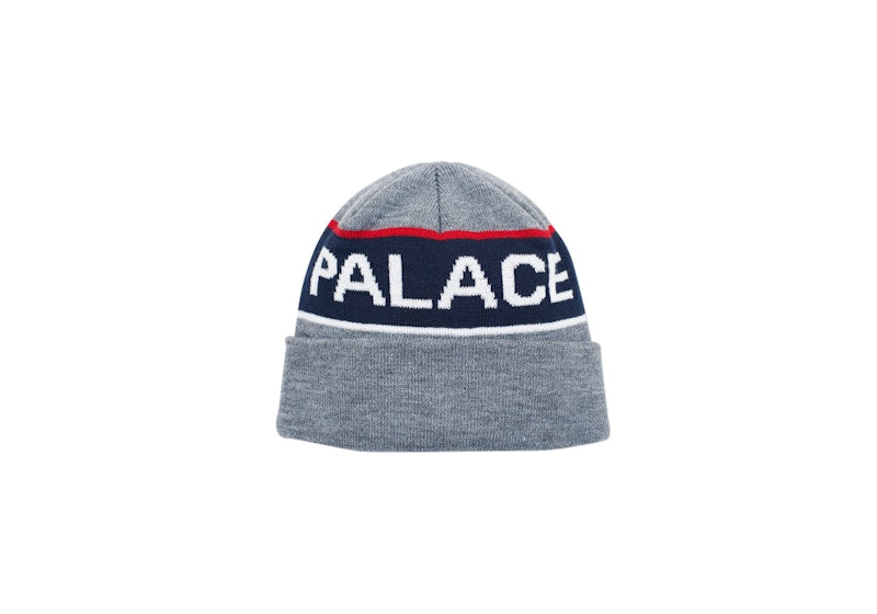 Palace Handle Beanie Grey Marl/Navy/White/Red