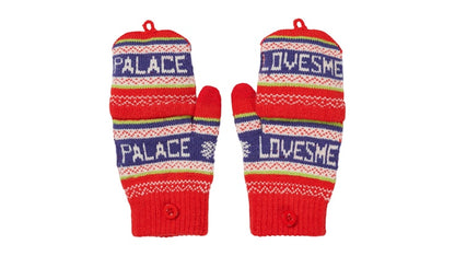 Palace Loves Me Knitted Gloves Red