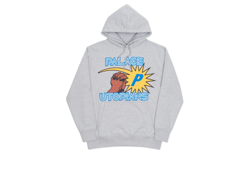 Palace Utopians Hood Grey Marl