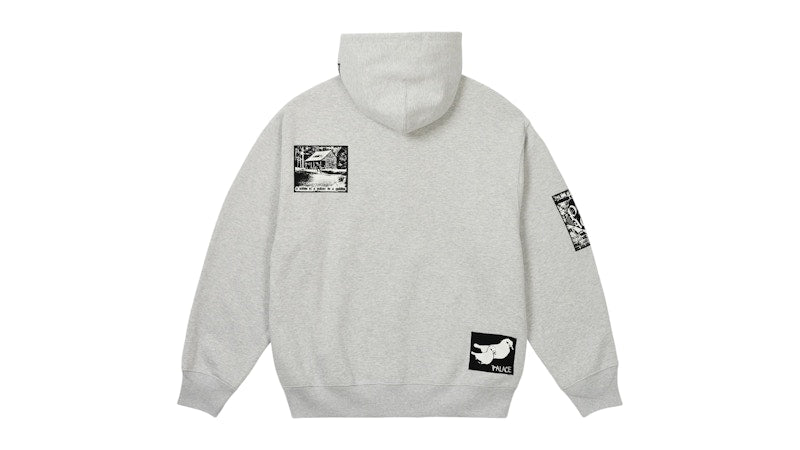 Palace Patch Up Zip Hood Grey Marl