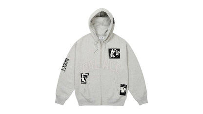 Palace Patch Up Zip Hood Grey Marl
