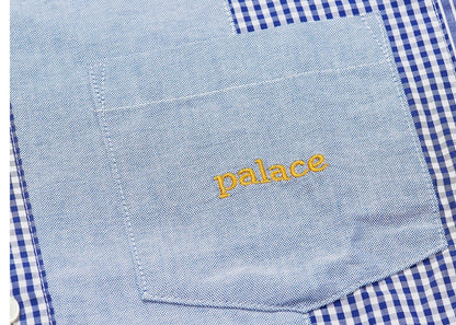 Palace Patchwork Stripe Shirt Blue