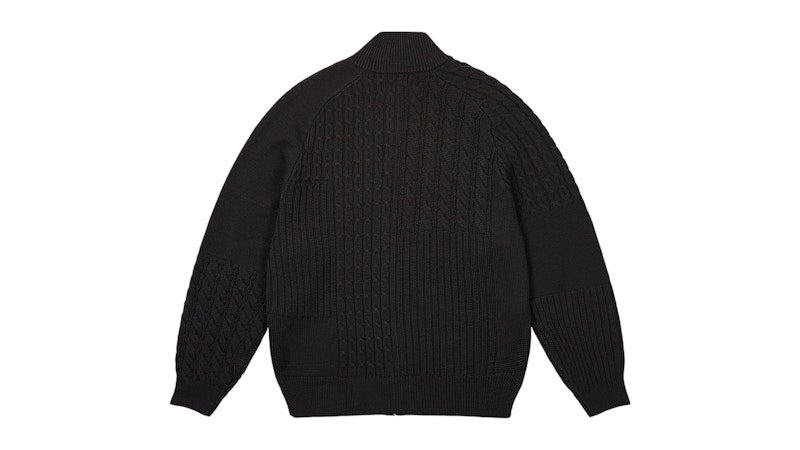 Palace Patchwork Zip Knit Black