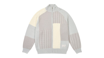 Palace Patchwork Zip Knit White