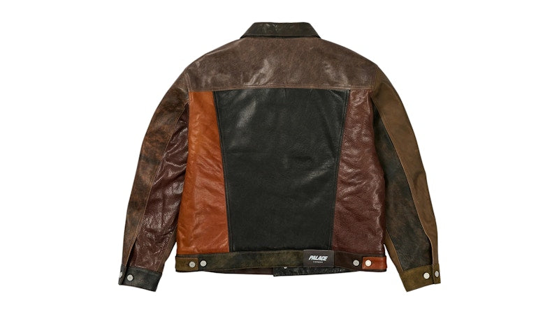 Palace Patchy Leather Jacket Multicolor