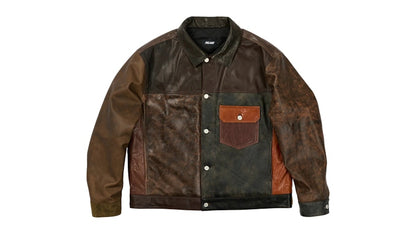 Palace Patchy Leather Jacket Multicolor