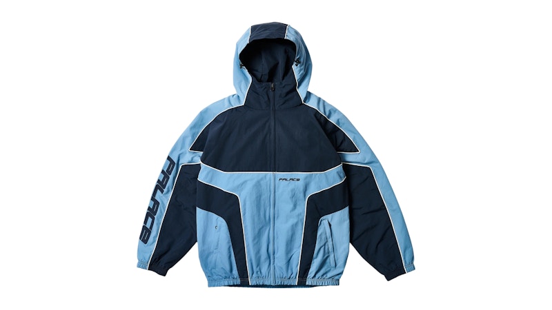 Palace Piped Hooded Shell Jacket Blue