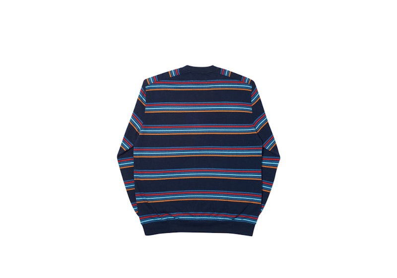 Palace Pocket Stripe Crew Navy/Red