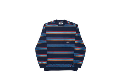 Palace Pocket Stripe Crew Navy/Red