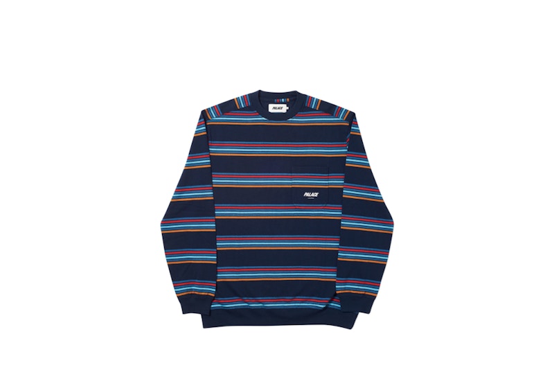 Palace Pocket Stripe Crew Navy/Red