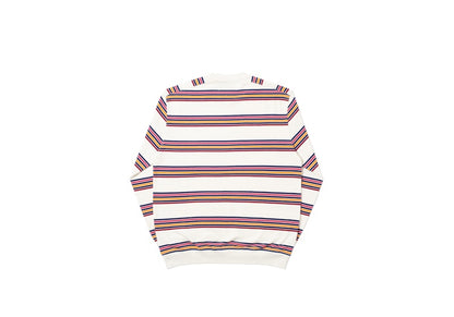 Palace Pocket Stripe Crew White/Purple