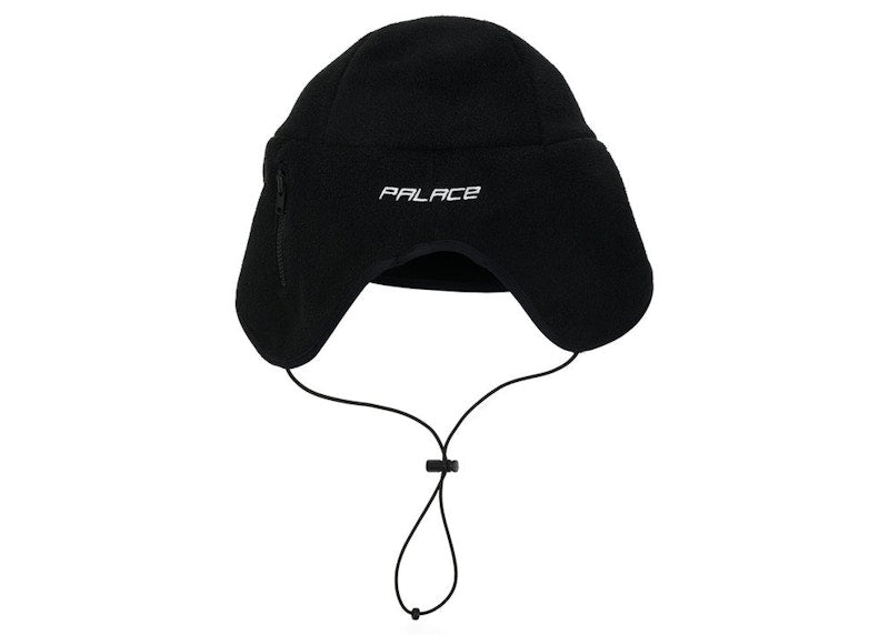 Palace Polar Fleece Flap Hat Black
