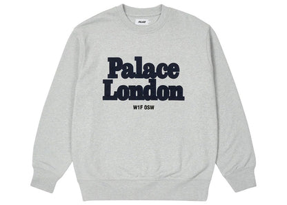 Palace Postcode Crew Grey Marl