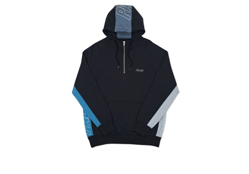 Palace Quarter Zip Hood Black
