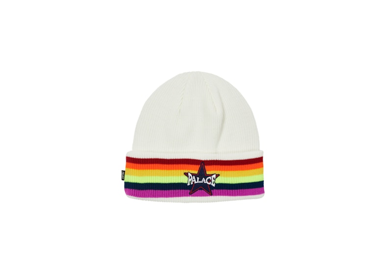 Palace Rainbow Beanie White