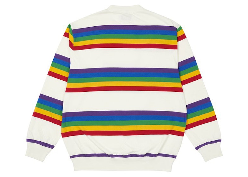 Palace Rainbow Stripe Longsleeve White
