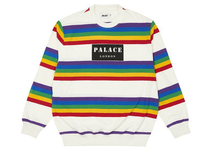 Palace Rainbow Stripe Longsleeve White
