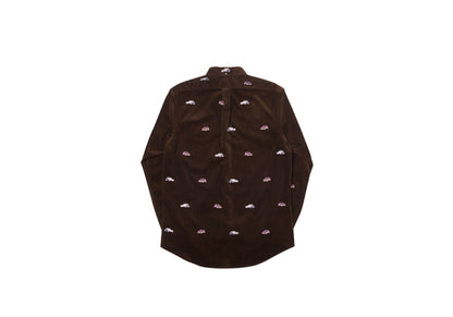Palace Ralph Lauren Embroidered Cord GTI Shirt Mohican Brown