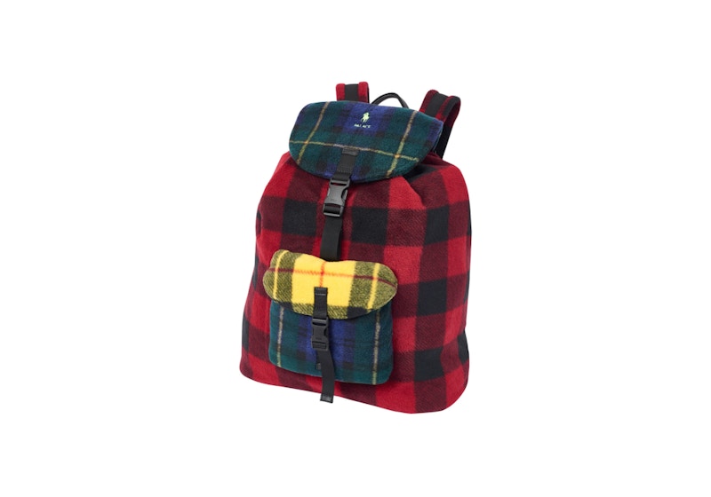 Palace Ralph Lauren Fleece Backpack Glen Plaid/Yellow/Buffalo