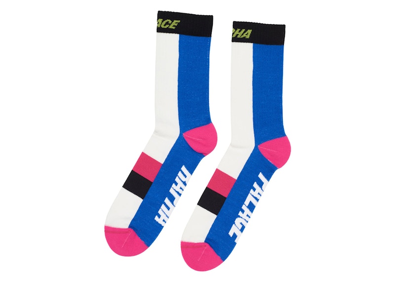 Palace Rapha Merino Socks White/Blue/Pink