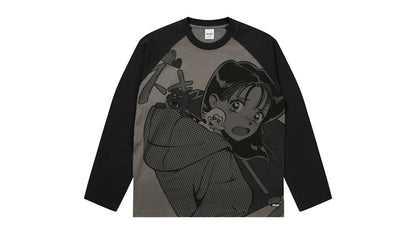 Palace Rear View Raglan Longsleeve Shirt Black/Mono