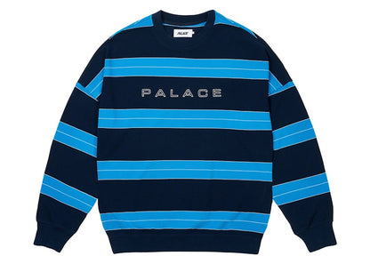Palace Relax Stripe Crew Navy