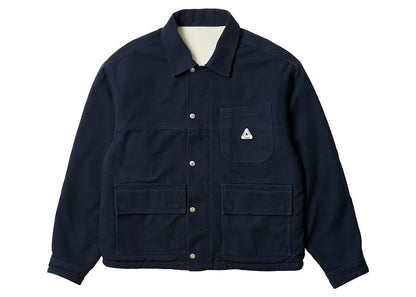 Palace Reversible Canvas Fleece Jacket Navy/Natural