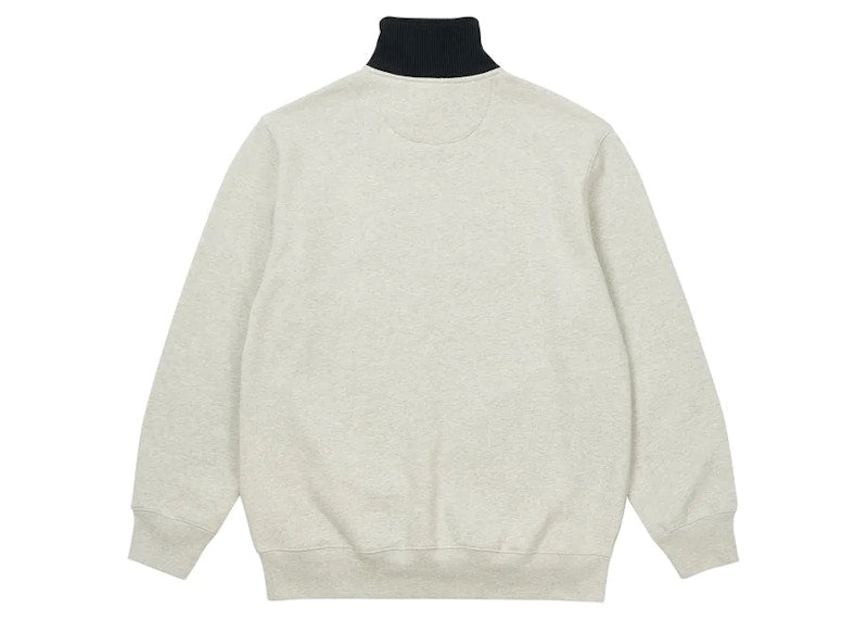 Palace Rib 1/4 Zip Funnel Grey Marl