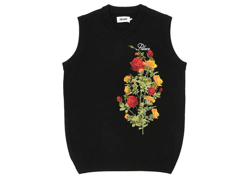 Palace Rose Knit Vest Black